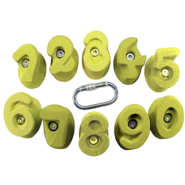 Spielend das Zählen lernen mit unseren Klettergriffen in Zahlenform.