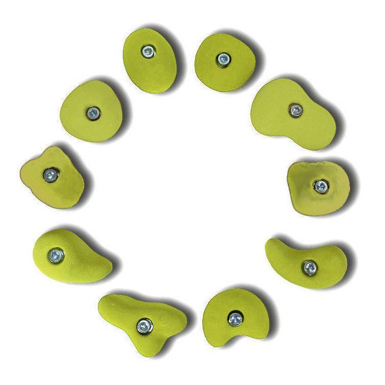 Bunte Kiga Klettergriffe für den Outdoor- und Indoorbereich.