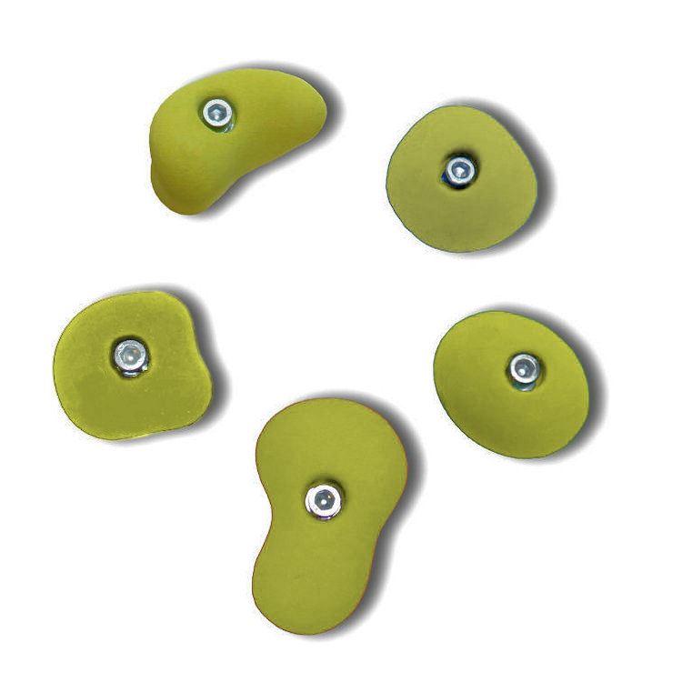 Ergonomische Kinderklettergriffe für Outdoor- und Indoorbereich.
